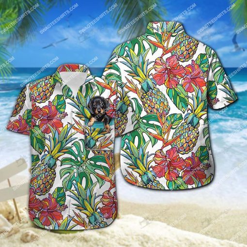 tropical fruit dachshund dog lover all over print hawaiian shirt 2(1)