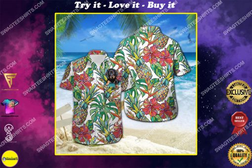 tropical fruit dachshund dog lover all over print hawaiian shirt