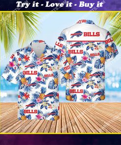 tropical fruits buffalo bills football all over print hawaiian shirt