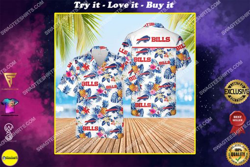 tropical fruits buffalo bills football all over print hawaiian shirt