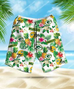 tropical fruits green bay packers all over print hawaiian shorts 1