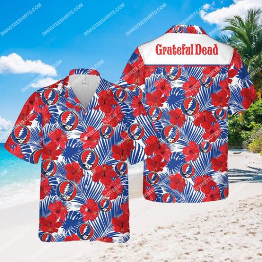 tropical grateful dead band all over print hawaiian shirt 1