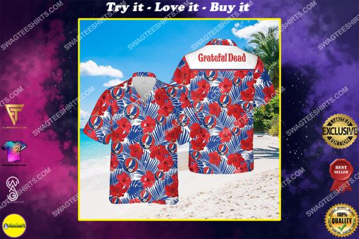 tropical grateful dead band all over print hawaiian shirt