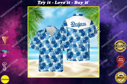 tropical los angeles dodgers mlb all over print hawaiian shirt