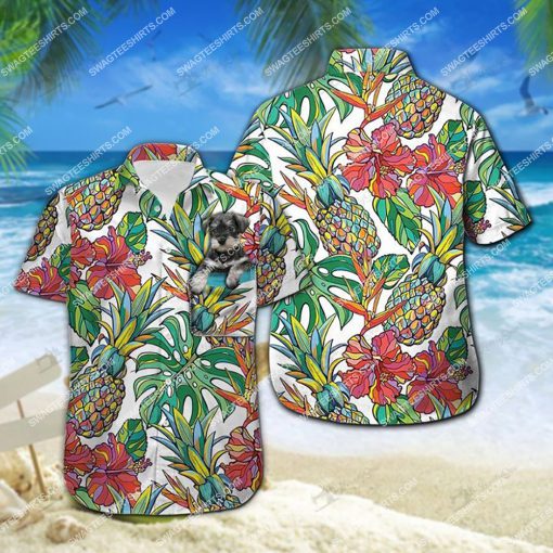 tropical miniature schnauzer dog lover all over print hawaiian shirt 2(1)