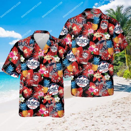 tropical pineapple and busch light apple beer all over print hawaiian shirt 1 - Copy
