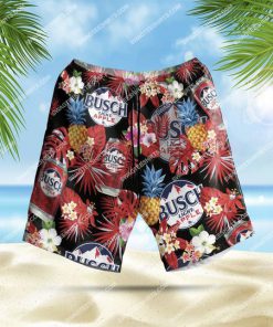 tropical pineapple and busch light apple beer all over print hawaiian shorts 1