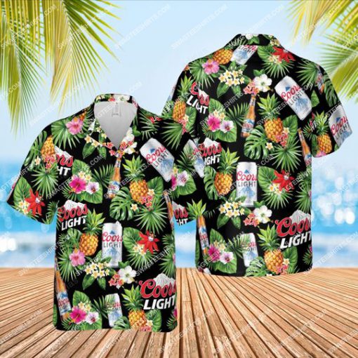 tropical pineapple coors light beer all over print hawaiian shirt 1 - Copy