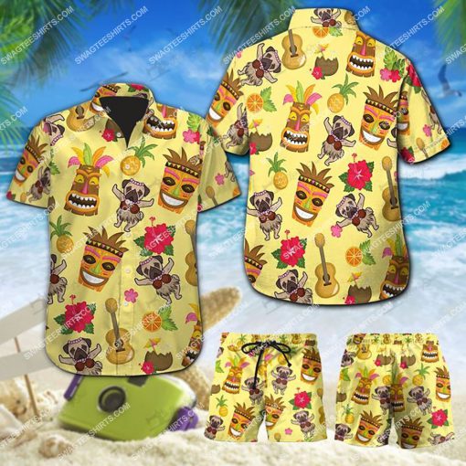 tropical pug dog lover all over print hawaiian shirt 3(1)