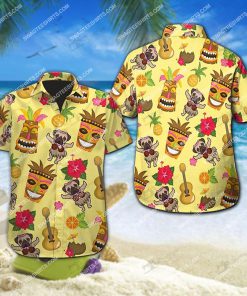 tropical pug dog lover all over print hawaiian shirt 4(1)