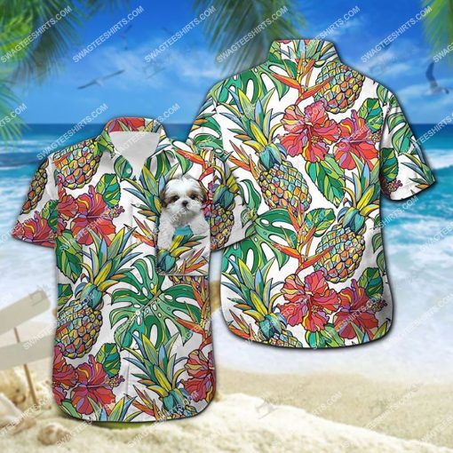 tropical shih tzu dog lover all over print hawaiian shirt 3(1)