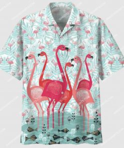 tropical summer vibe flamingo all over print hawaiian shirt 1