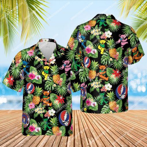tropical the grateful dead band all over print hawaiian shirt 1