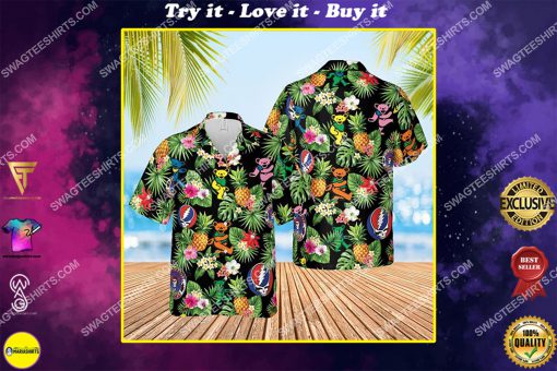 tropical the grateful dead band all over print hawaiian shirt
