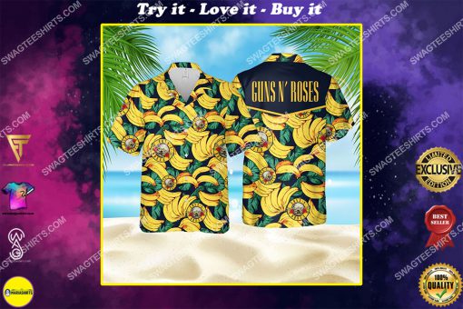 tropical the guns n' roses band all over print hawaiian shirt
