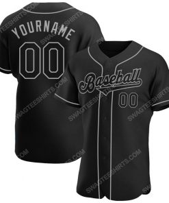 Custom team name black black-gray baseball jersey 1 - Copy