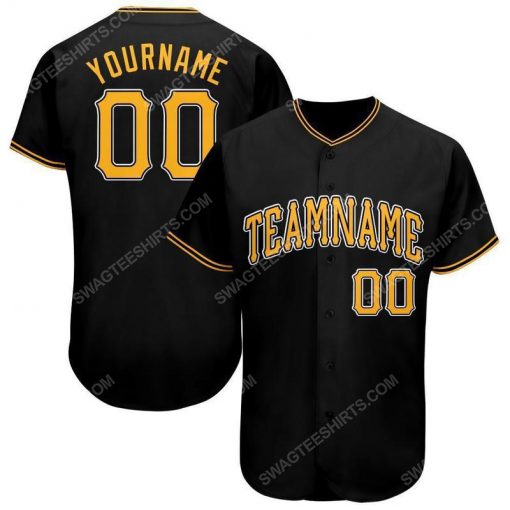 Custom team name black gold-white baseball jersey 1 - Copy (2)