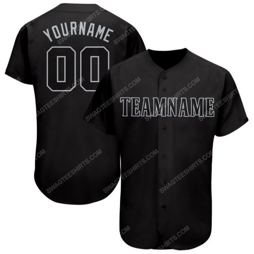 Custom team name black gray full printed baseball jersey 1 - Copy