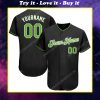 Custom team name black neon green-white full printed baseball jersey