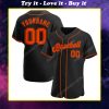 Custom team name black orange-black full printed baseball jersey