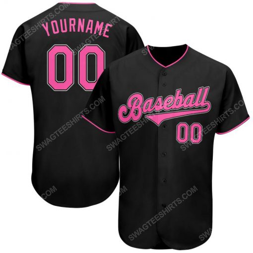 Custom team name black pink-white baseball jersey 1 - Copy