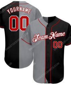 Custom team name black red-gray full printed baseball jersey 1 - Copy