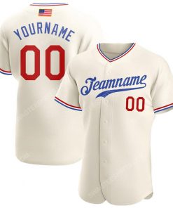 Custom team name cream red-royal american flag baseball jersey 1