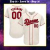 Custom team name cream strip red-navy full printed baseball jersey