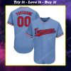 Custom team name light blue red-navy full printed baseball jersey