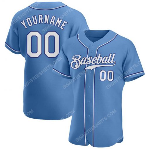 Custom team name light blue strip white-royal full printed baseball jersey 1 - Copy (2)