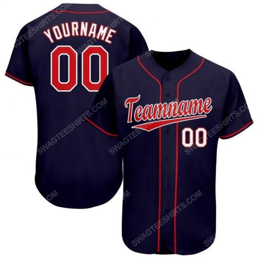 Custom team name navy red-white baseball jersey 1 - Copy (3)