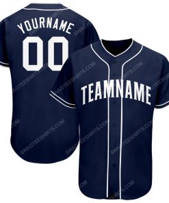 Custom team name navy strip white full printed baseball jersey 1 - Copy
