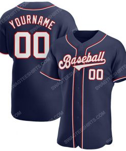 Custom team name navy strip white-red full printed baseball jersey 1 - Copy (2)