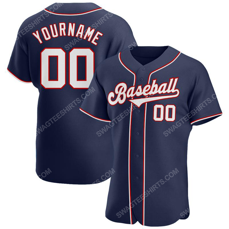 Custom team name navy strip white-red full printed baseball jersey 1 - Copy (2)