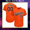 Custom team name orange black-white full printed baseball jersey