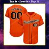 Custom team name orange strip black full printed baseball jersey