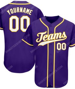 Custom team name purple white-gold full printed baseball jersey 1 - Copy (2)