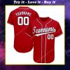 Custom team name red white-navy baseball jersey