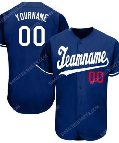 Custom team name royal white-red baseball jersey 1 - Copy