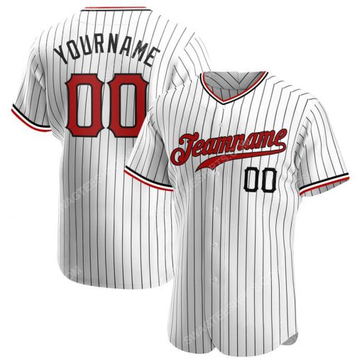 Custom team name white black strip red-black baseball jersey 1 - Copy