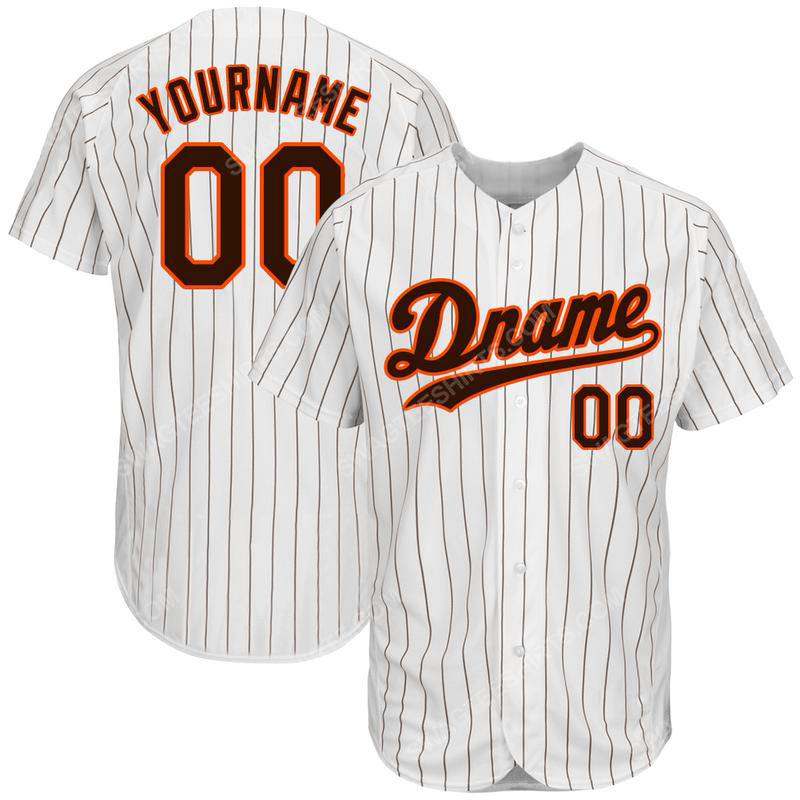 Custom team name white brown strip brown-orange baseball jersey 1 - Copy (2)