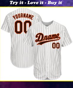 Custom team name white brown strip brown-orange baseball jersey