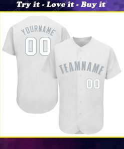 Custom team name white gray full printed baseball jersey