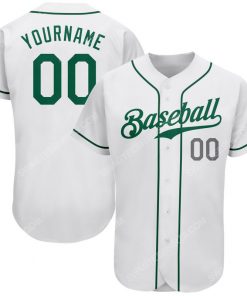 Custom team name white kelly green-light gray full printed baseball jersey 1 - Copy (2)