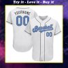 Custom team name white light blue-dark gray father's day baseball jersey