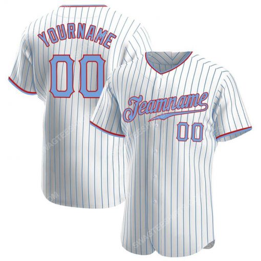 Custom team name white light blue strip light blue-red baseball jersey 1 - Copy (2)