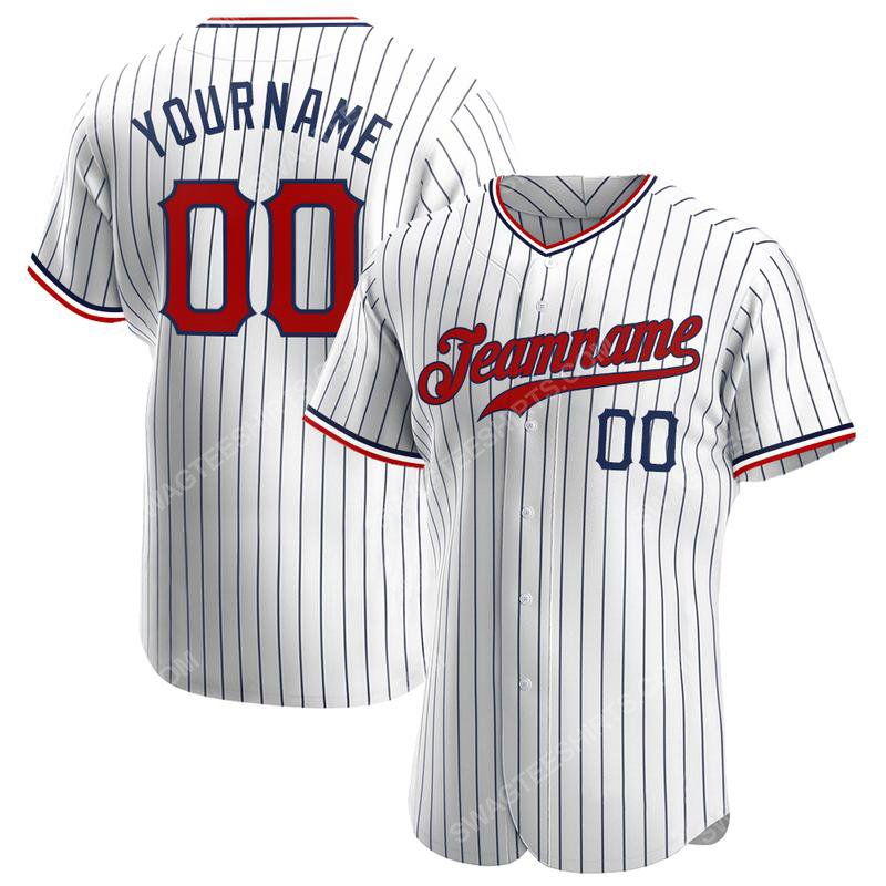 Custom team name white navy strip red-navy full printed baseball jersey 1 - Copy (2)