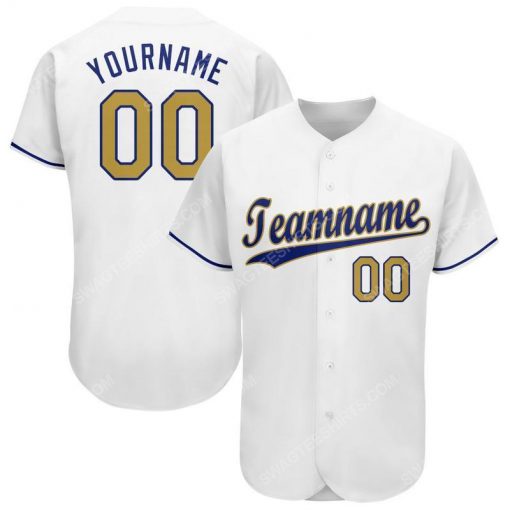 Custom team name white old gold-royal full printed baseball jersey 1 - Copy (2)