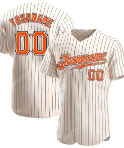 Custom team name white orange strip orange-black full printed baseball jersey 1