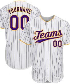 Custom team name white purple strip purple-gold full printed baseball jersey 1 - Copy